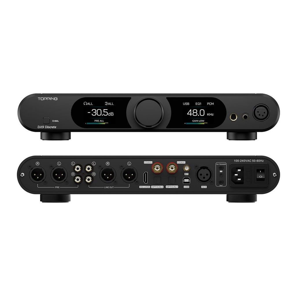 Discrete Fully Balanced DAC & Headphone Amplifier Combo 10000mW x 2 Amp with AK4118 XU-316 DSD512 32Bit/768kHz 16-Element PSRM Architecture Black