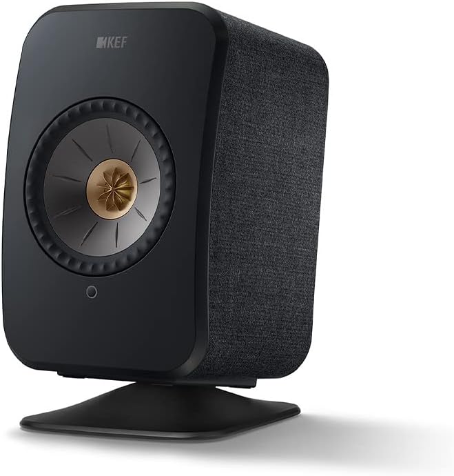 KEF LSX II Wireless HiFi Speaker System Soundwave Edition with LSX P1 Desk Pad Black Pair Large Zevon