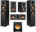 Klipsch Reference 5.1 Home Theater System with R-620F Floorstanding Speakers, 12SW Subwoofer, 52C Center & R-41M Bookshelf Black Zevon